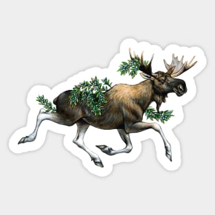 Moose with Blueberries Sticker